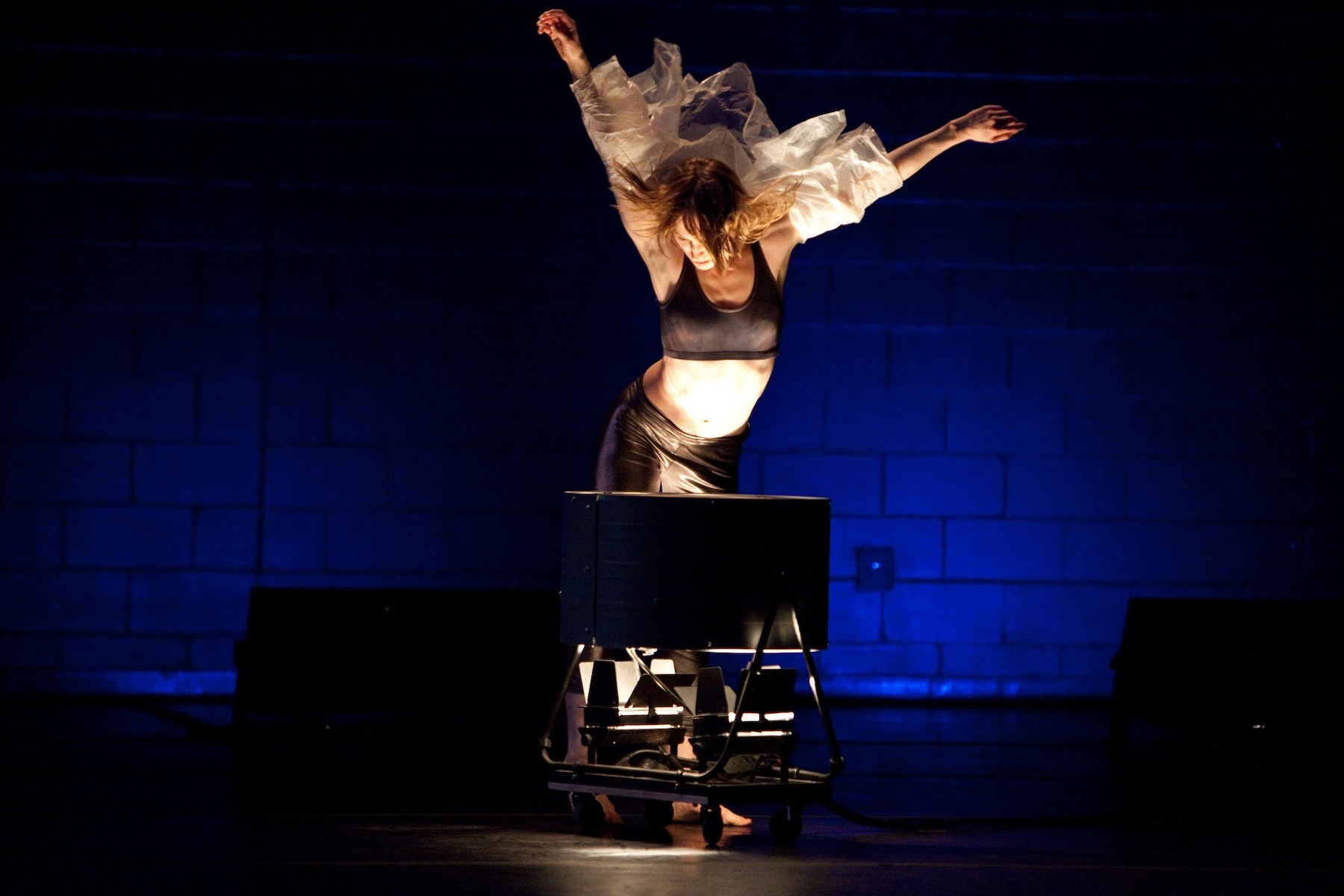 Kristen Hollinsworth dancing in “Adamantine” by Susan Marshall & Company, dress rehearsal. Photo © Rosalie O’Connor.